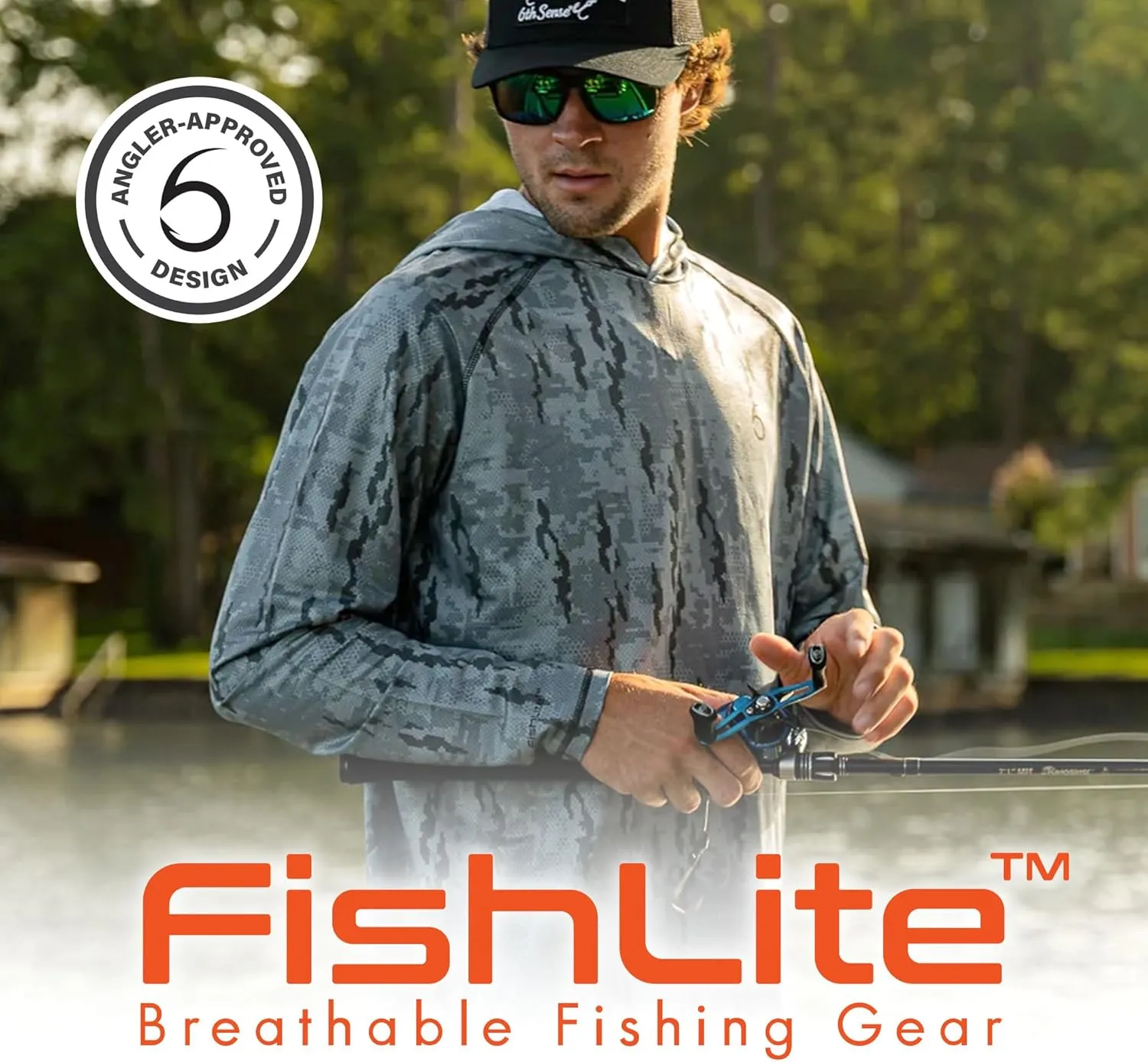 6th Sense FishLite™ Hooded Sun Shirt – Lightweight, Breathable, HexoSense™ Moisture Wicking Technology
