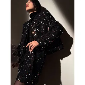 Aconiconi｜ bright  autumn and winter elegant design jacket Skirt - Rose tea