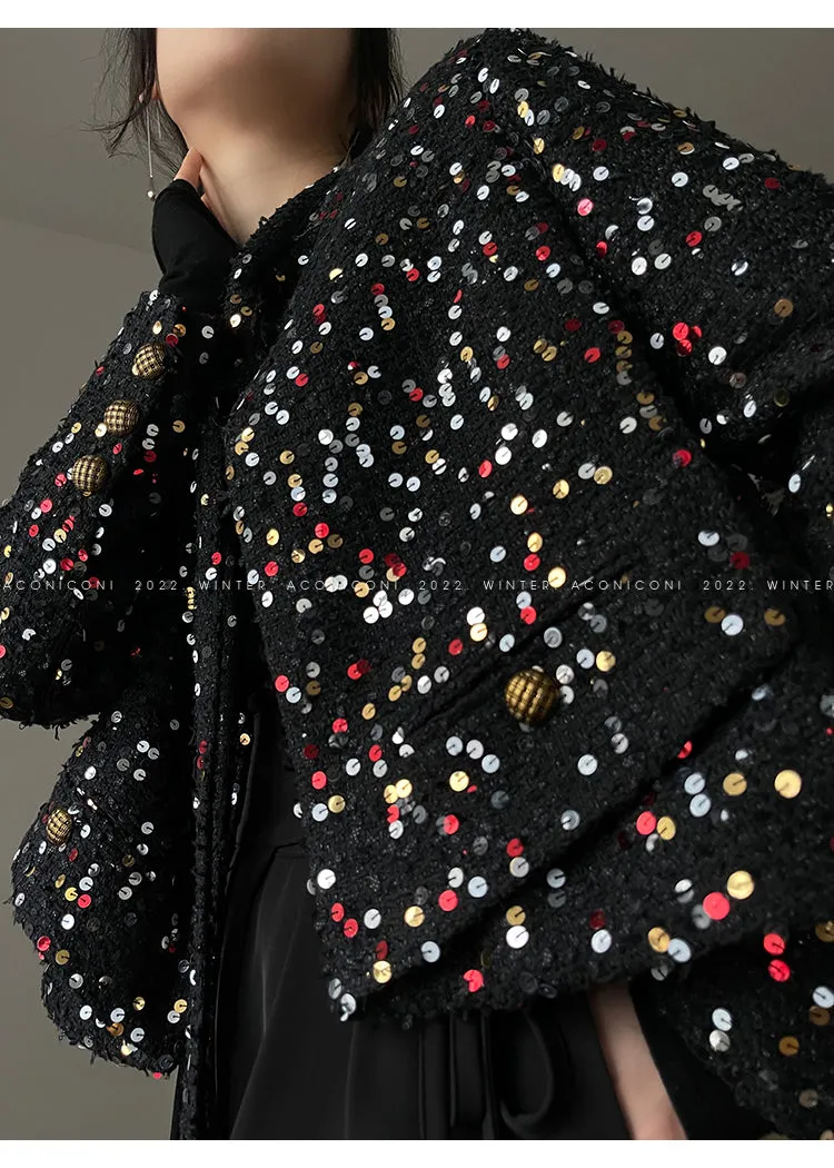 Aconiconi｜ bright  autumn and winter elegant design jacket Skirt - Rose tea