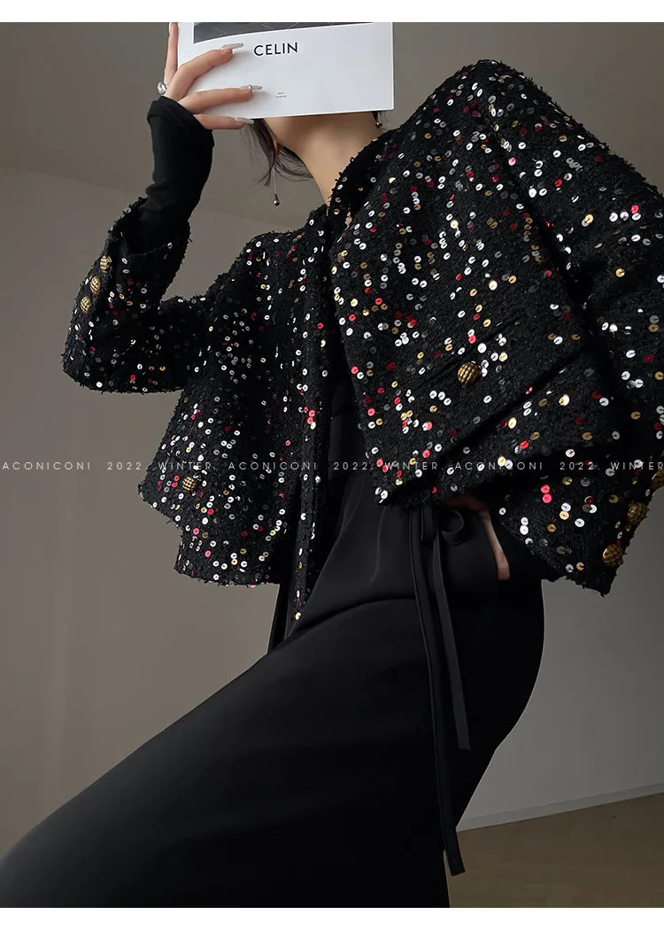Aconiconi｜ bright  autumn and winter elegant design jacket Skirt - Rose tea