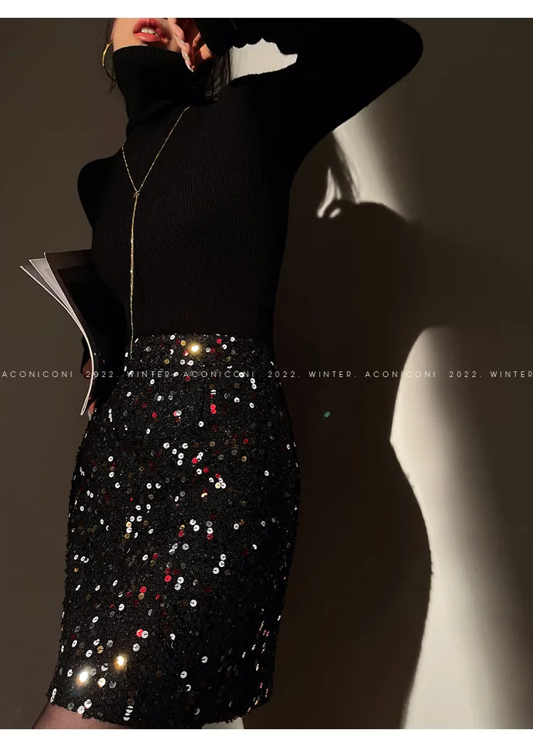 Aconiconi｜ bright  autumn and winter elegant design jacket Skirt - Rose tea