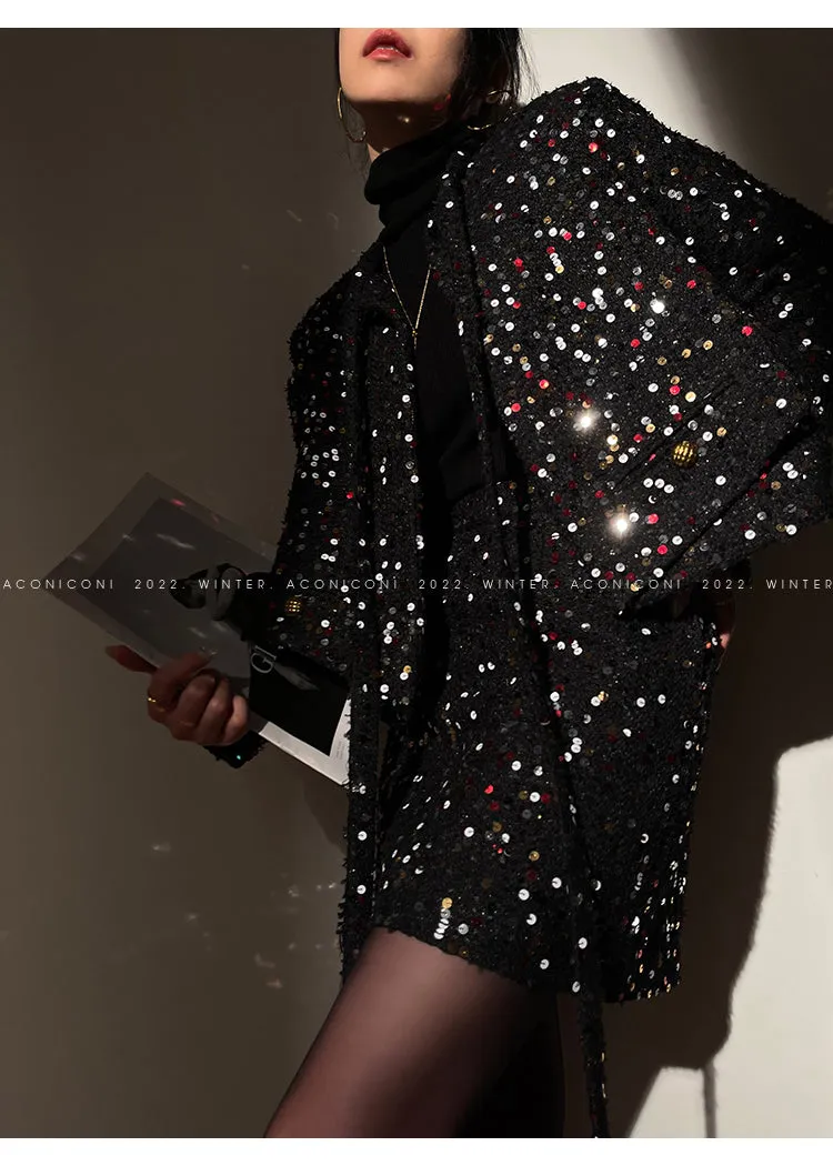 Aconiconi｜ bright  autumn and winter elegant design jacket Skirt - Rose tea