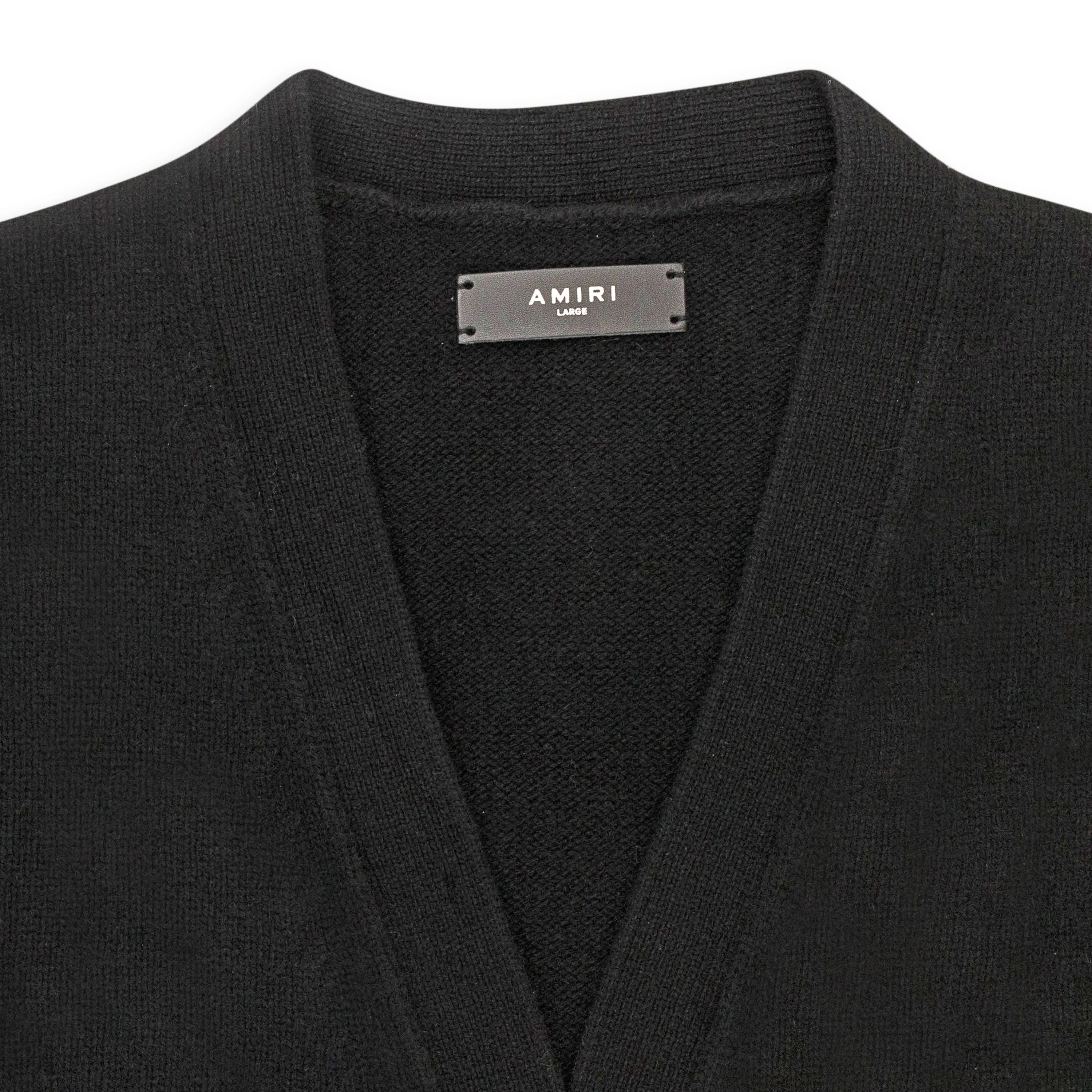 Amiri Black LONG CASHMERE CARDIGAN