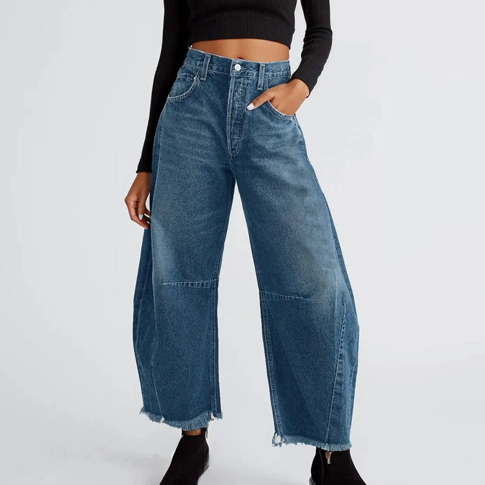 Aurelie Distressed High-Rise Jeans