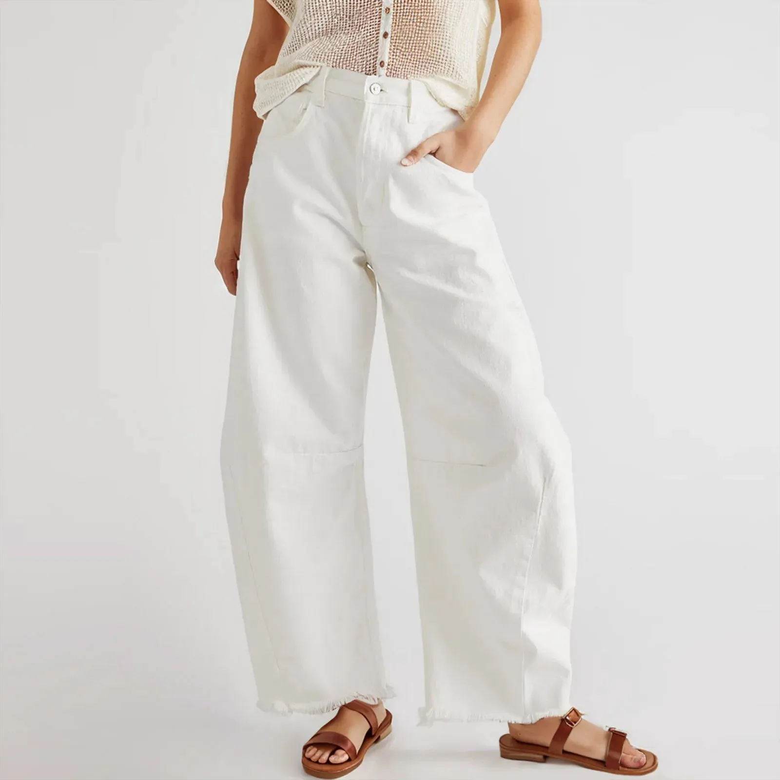 Aurelie Distressed High-Rise Jeans