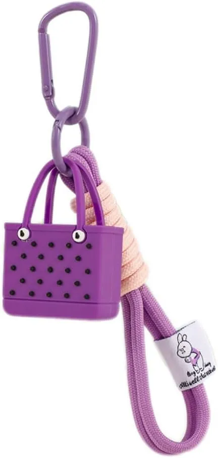 Bogg Bag Silicone Beaded Key Ring Bracelet,2Pcs, Keychain Wristlet With Cute Bogg Bag,For Women, Girls