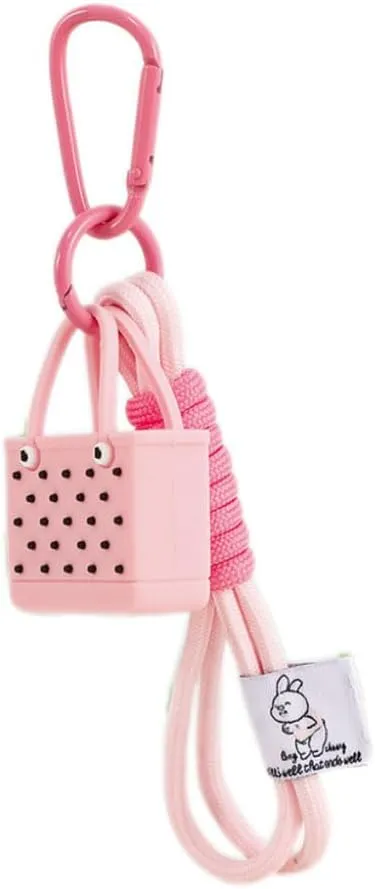 Bogg Bag Silicone Beaded Key Ring Bracelet,2Pcs, Keychain Wristlet With Cute Bogg Bag,For Women, Girls