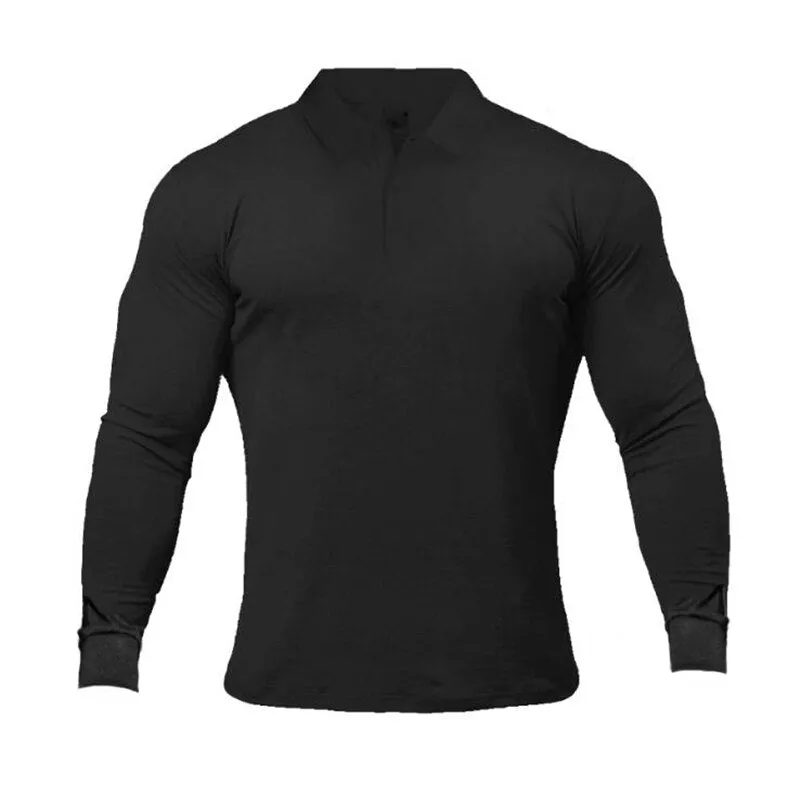 Breathable  Long Sleeve Polo Fitness T-Shirt
