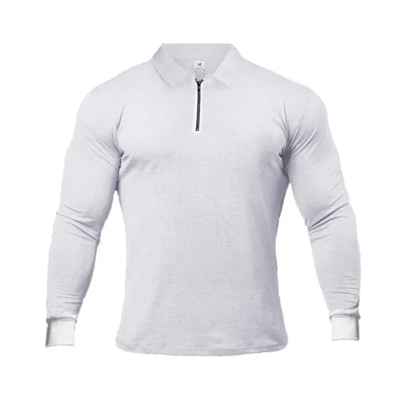 Breathable  Long Sleeve Polo Fitness T-Shirt