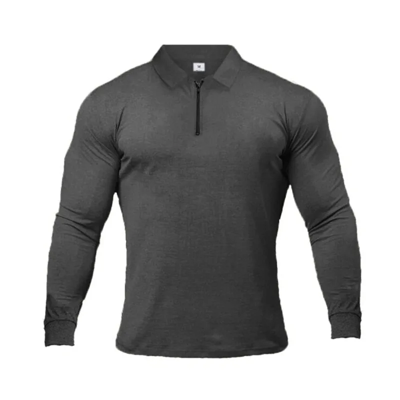Breathable  Long Sleeve Polo Fitness T-Shirt