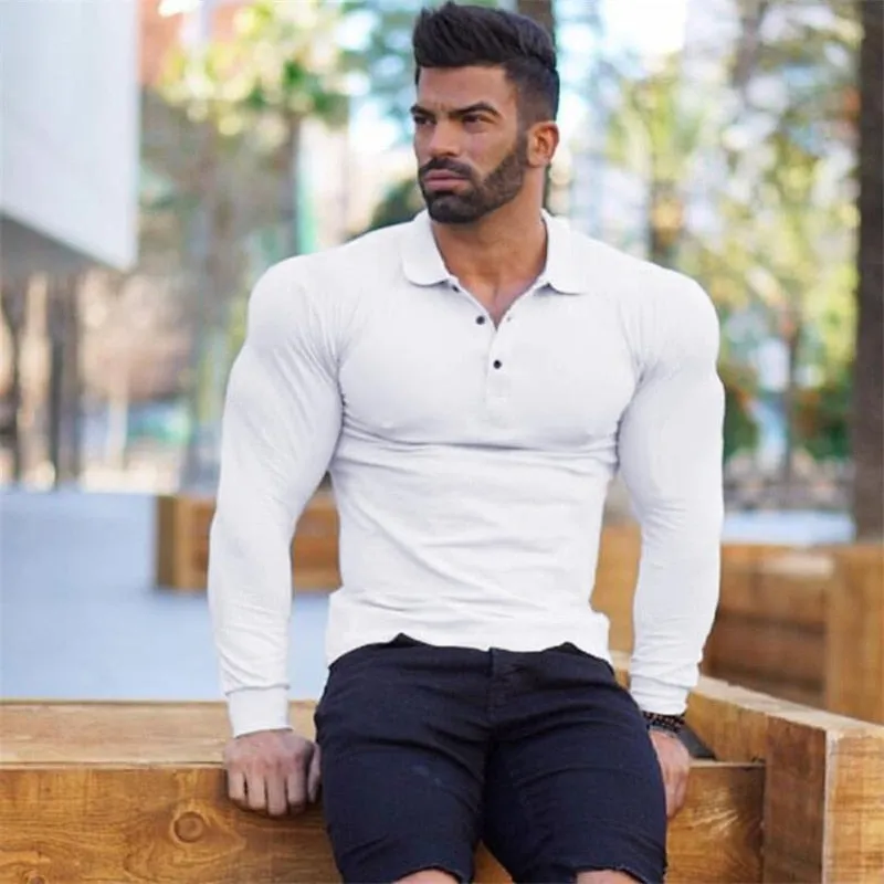 Breathable  Long Sleeve Polo Fitness T-Shirt