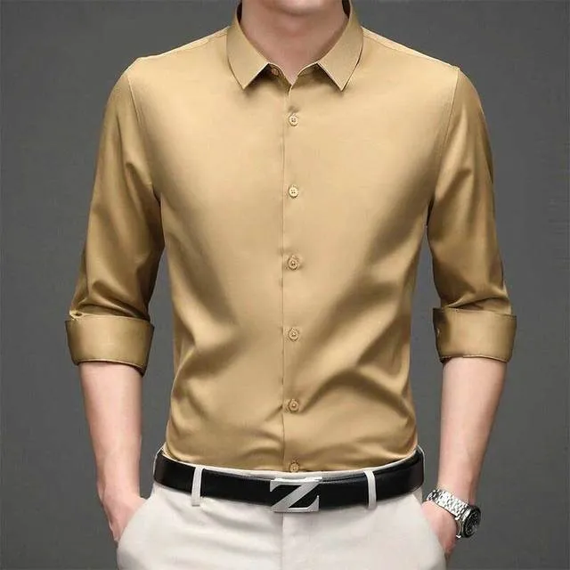 Breathable Solid Cotton Long Sleeve Shirt
