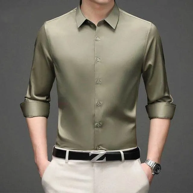 Breathable Solid Cotton Long Sleeve Shirt