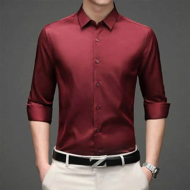 Breathable Solid Cotton Long Sleeve Shirt