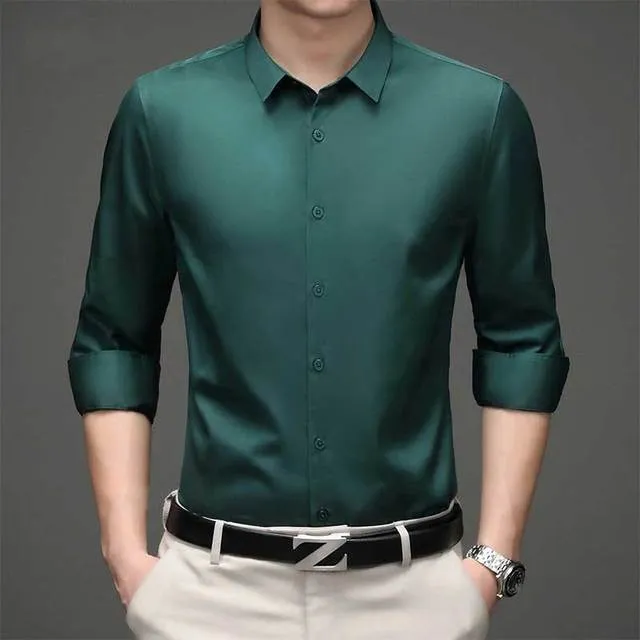 Breathable Solid Cotton Long Sleeve Shirt