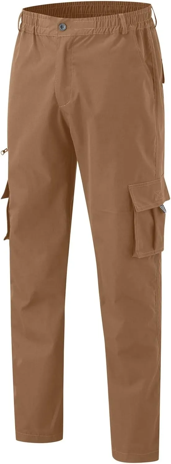 Cargo Work Pants for Men Classic-Fit Ripstop Lightweight Trousers Casual Tactical Hiking Bottom Pant Multi-Pockets