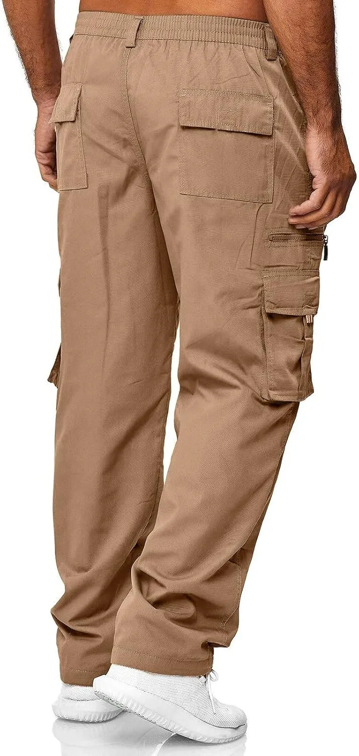Cargo Work Pants for Men Classic-Fit Ripstop Lightweight Trousers Casual Tactical Hiking Bottom Pant Multi-Pockets