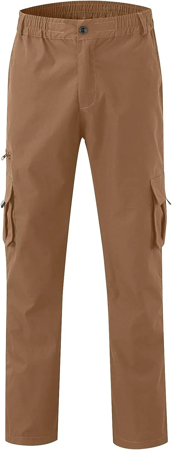 Cargo Work Pants for Men Classic-Fit Ripstop Lightweight Trousers Casual Tactical Hiking Bottom Pant Multi-Pockets