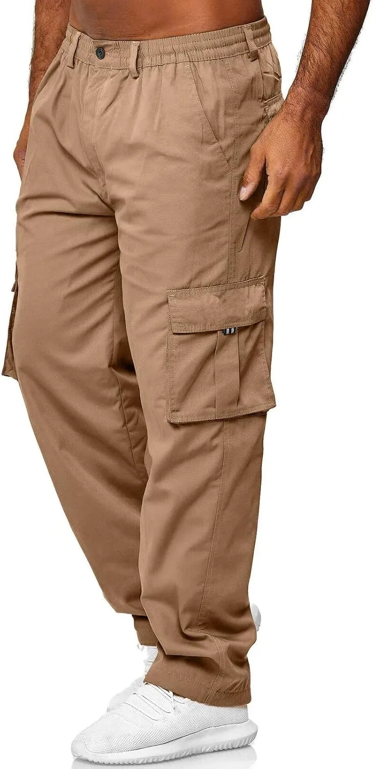 Cargo Work Pants for Men Classic-Fit Ripstop Lightweight Trousers Casual Tactical Hiking Bottom Pant Multi-Pockets