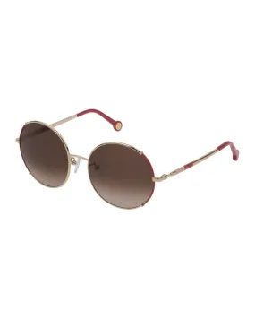 Carolina Herrera CH815S Oval Sunglasses Red Accents