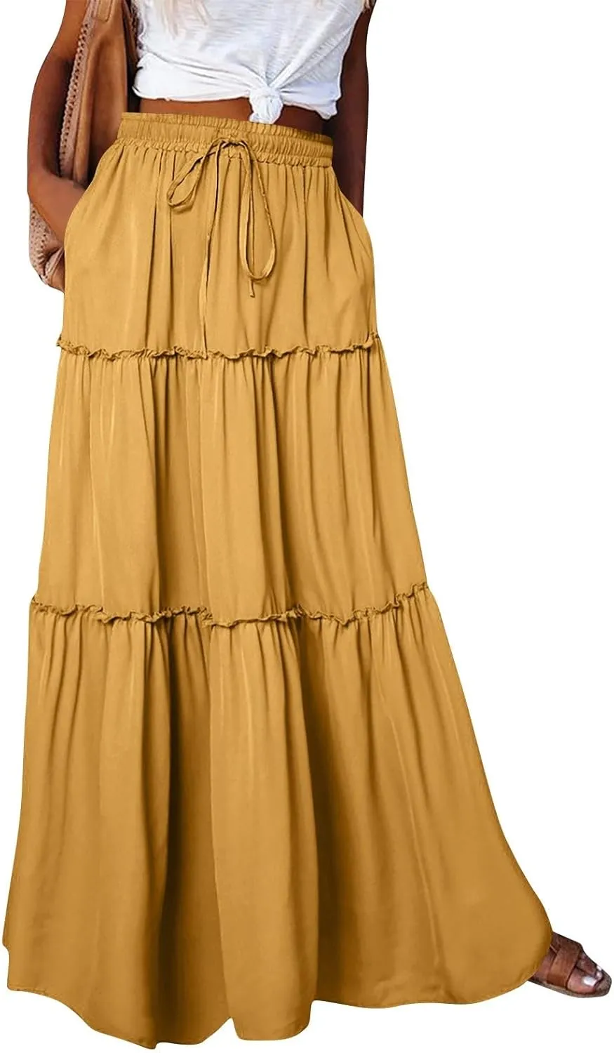 Casual Skirts for Women, Beach Vacation Trendy Summer Solid Color Womens Skirts