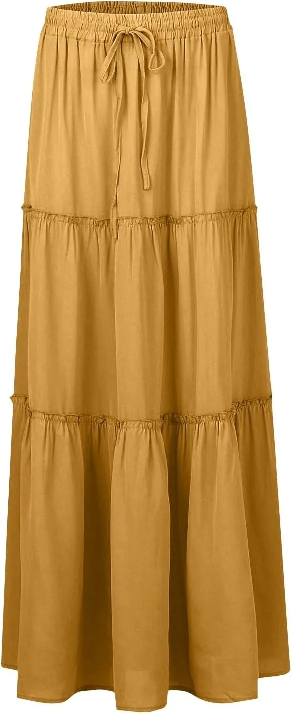 Casual Skirts for Women, Beach Vacation Trendy Summer Solid Color Womens Skirts