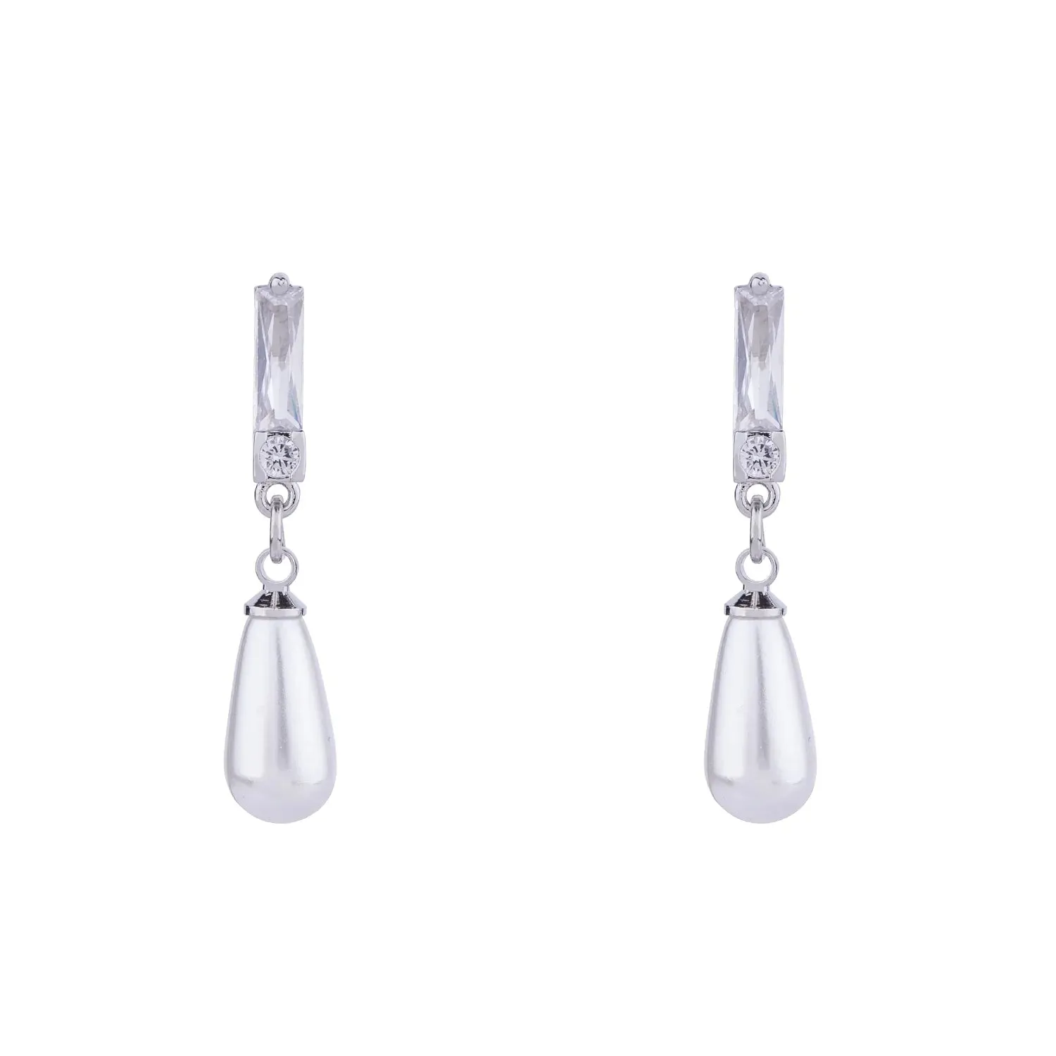 D&X Audrey Pearl & Diamanté Earrings