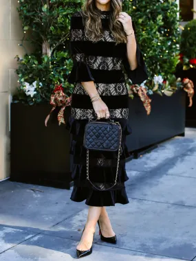 Elegant Lace Patchwork Party Dress