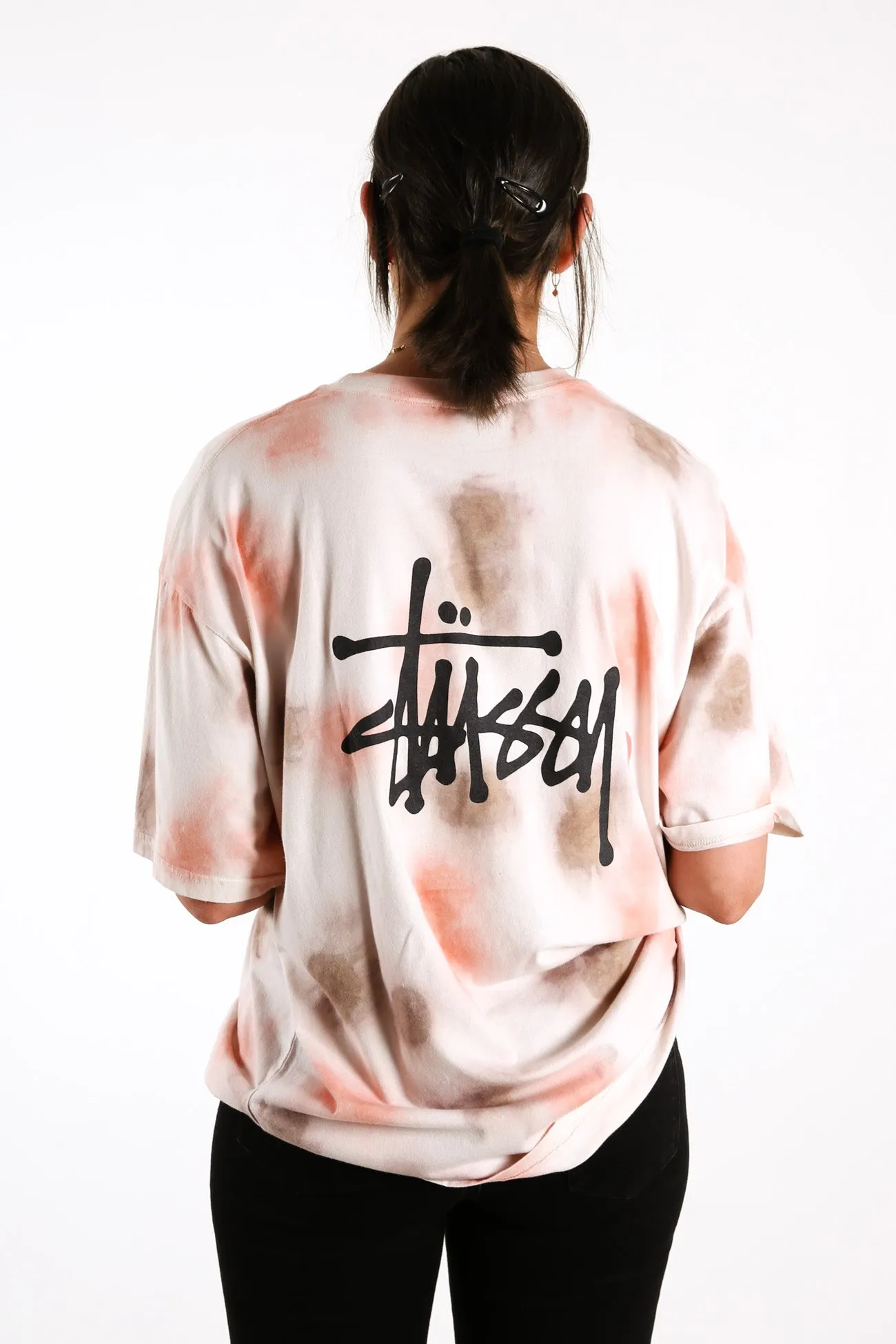 Graffiti Tie Dye Relaxed Tee Blush