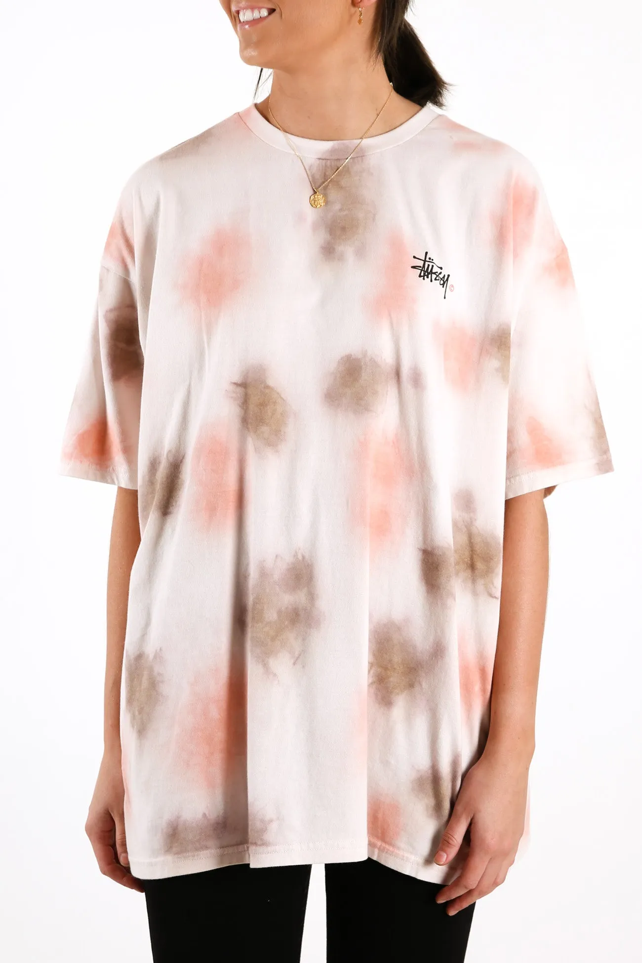 Graffiti Tie Dye Relaxed Tee Blush