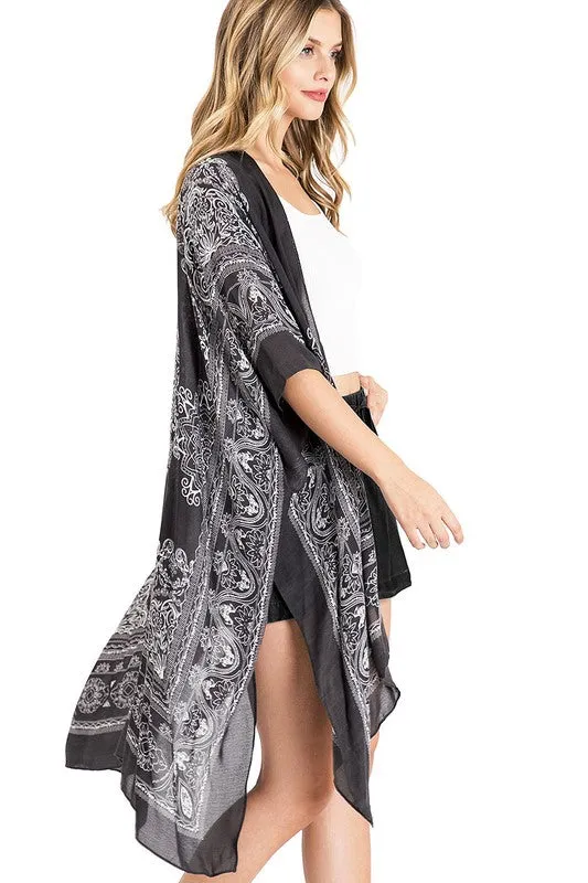 Grey Medallion Kimono