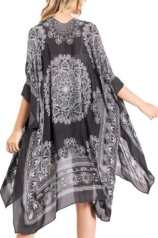 Grey Medallion Kimono