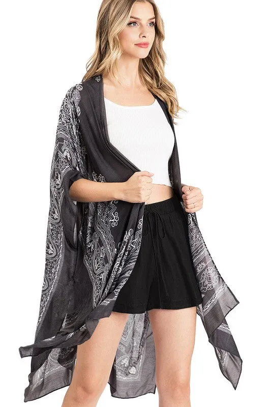 Grey Medallion Kimono