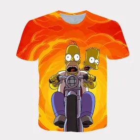 Homer Simpson Shirt Breathable Casual round Neck Short Sleeves T-shirt