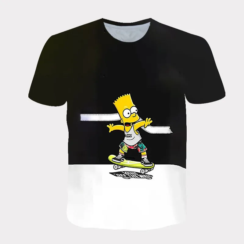 Homer Simpson Shirt Breathable Casual round Neck Short Sleeves T-shirt