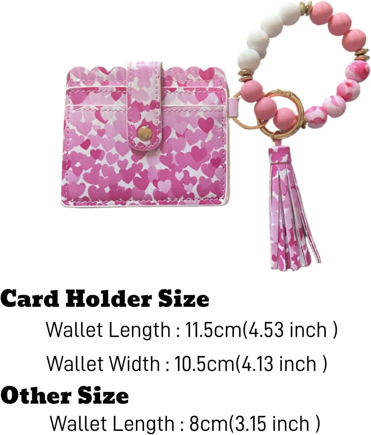 HUSSATOP Wristlet Bracelet Keychain with Butterfly Print Credit Card Holder Purse Pocket Zip Slim Wallet Key Ring for Women