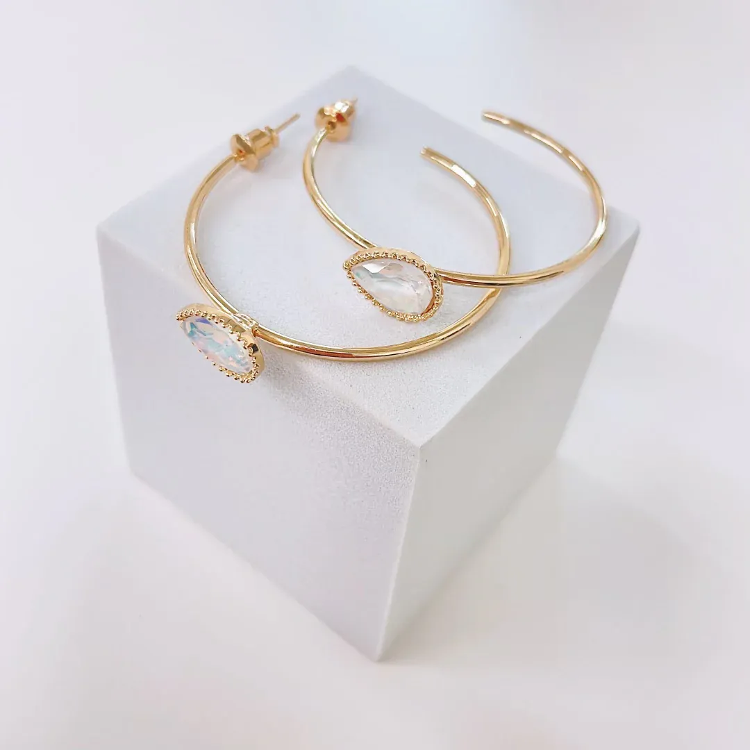 Iridescent Radiance Hoop Earrings