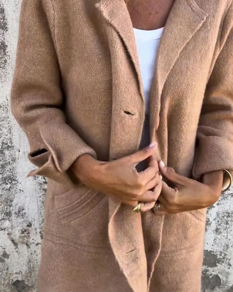 Ivyshape | Casual Long Coat With Lapels