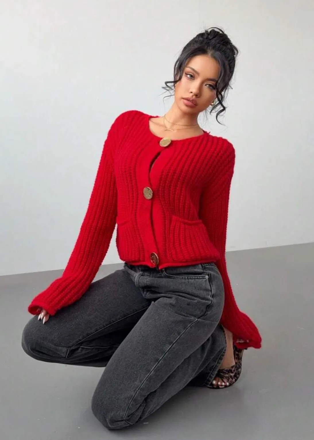 Laurie Golden Buttons Knitted Cardigan