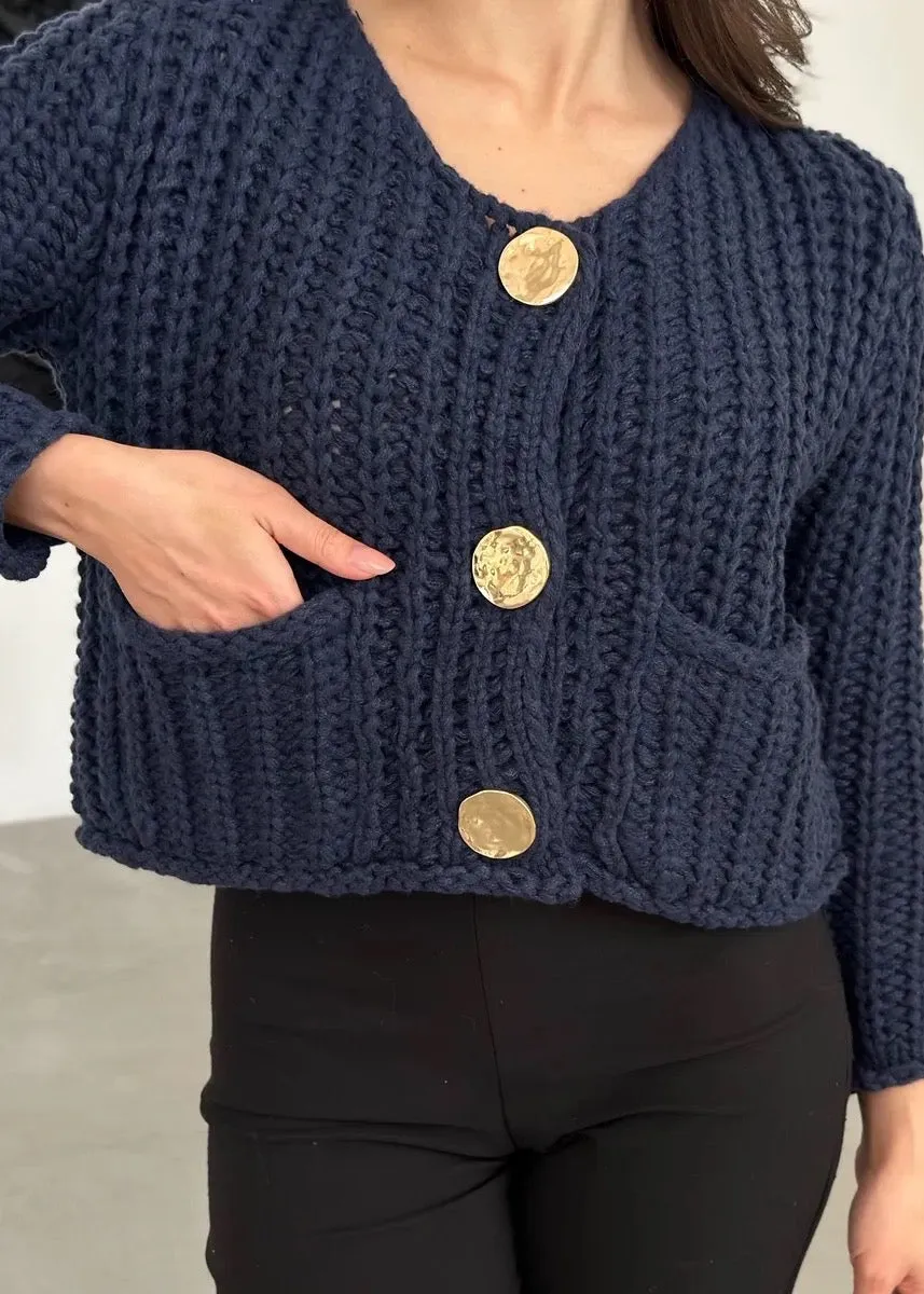 Laurie Golden Buttons Knitted Cardigan