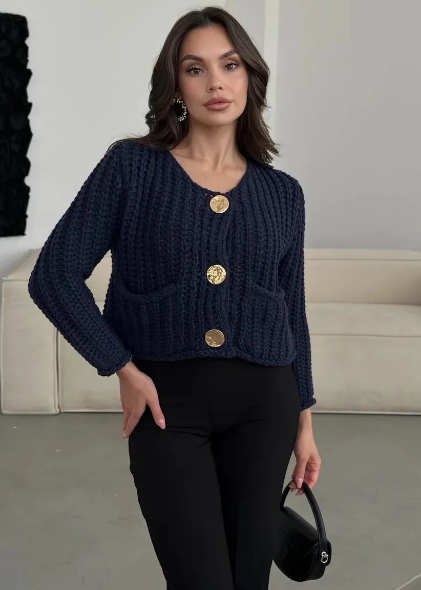 Laurie Golden Buttons Knitted Cardigan