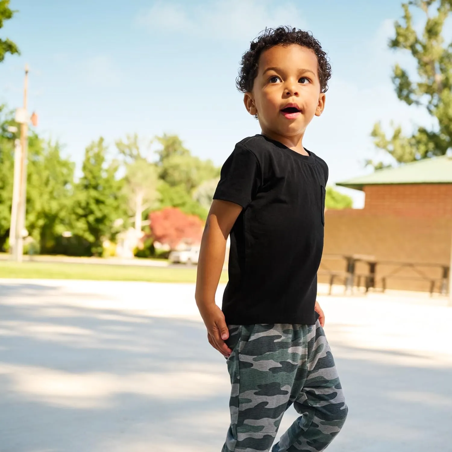 Little Sleepies Short Sleeve Relaxed Pocket Tee for Boys and Girls