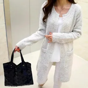 Luexco Women's Long Cardigan One Size Knitted Open Front