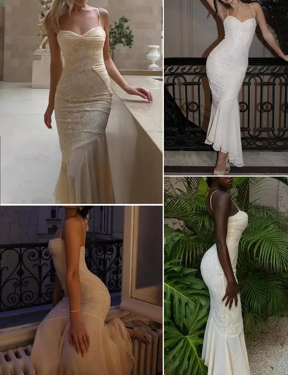 meilun Elegant Mesh Wedding Guest Dress Flowy Ruffle Bodycon Maxi Dress Fishtail Long Formal Dress