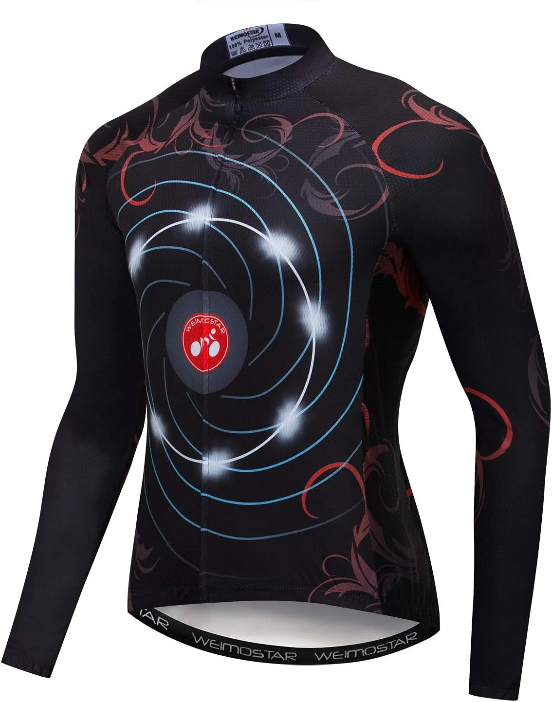 Men's 3D Long Sleeve Cycling Jersey Breathable Bike Jacket Biking Shirt