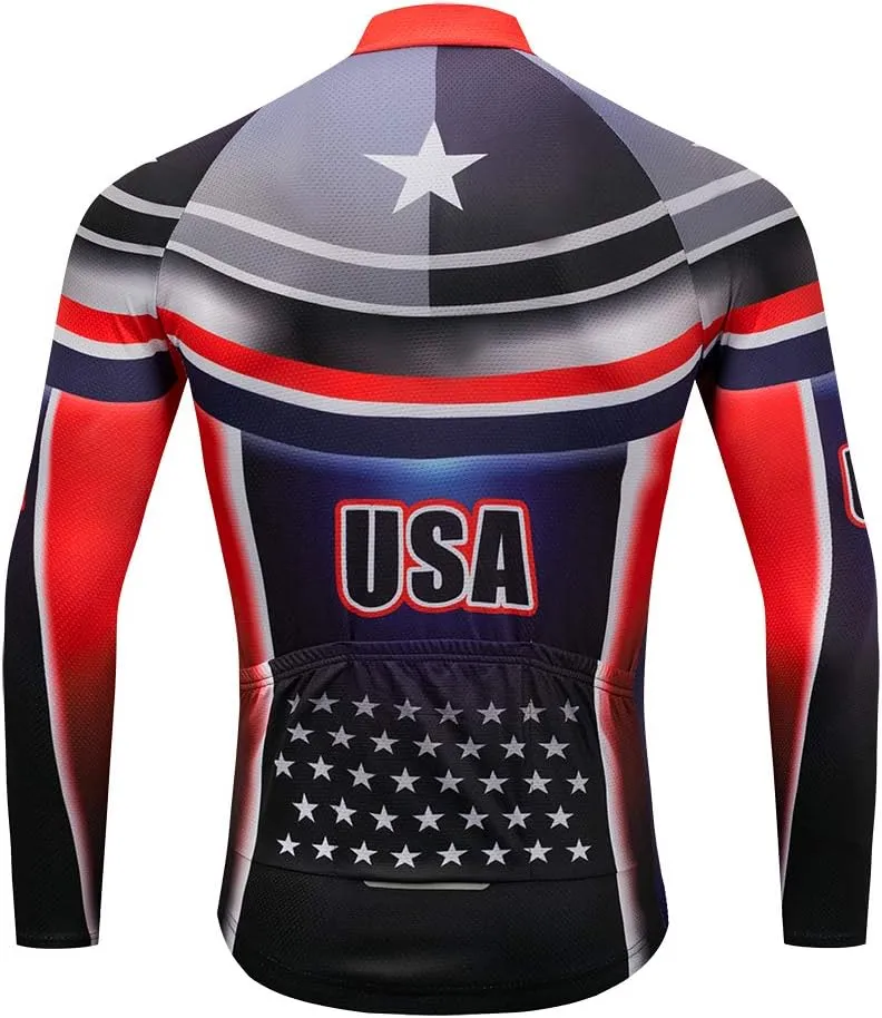 Men's Bike Shirt Tops 3D Long Sleeve Cycling Jersey Breathable Bike Jacket Biking Cycle Shirt
