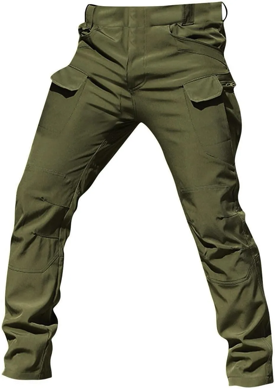 Mens Cargo Pants Baggy Outdoor Waterproof Hiking Work Pants Stretch Lightweight Classic Tactical Pants Multi Pockets
