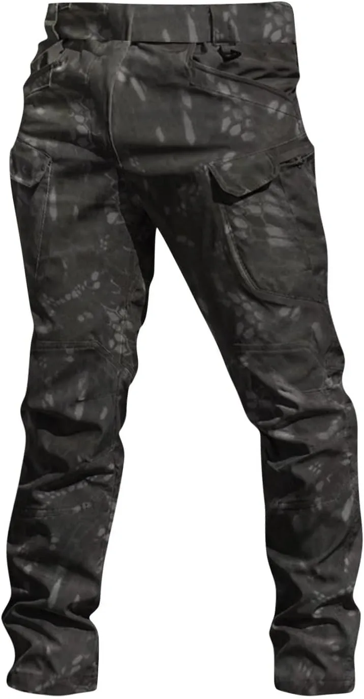 Mens Cargo Pants Baggy Outdoor Waterproof Hiking Work Pants Stretch Lightweight Classic Tactical Pants Multi Pockets