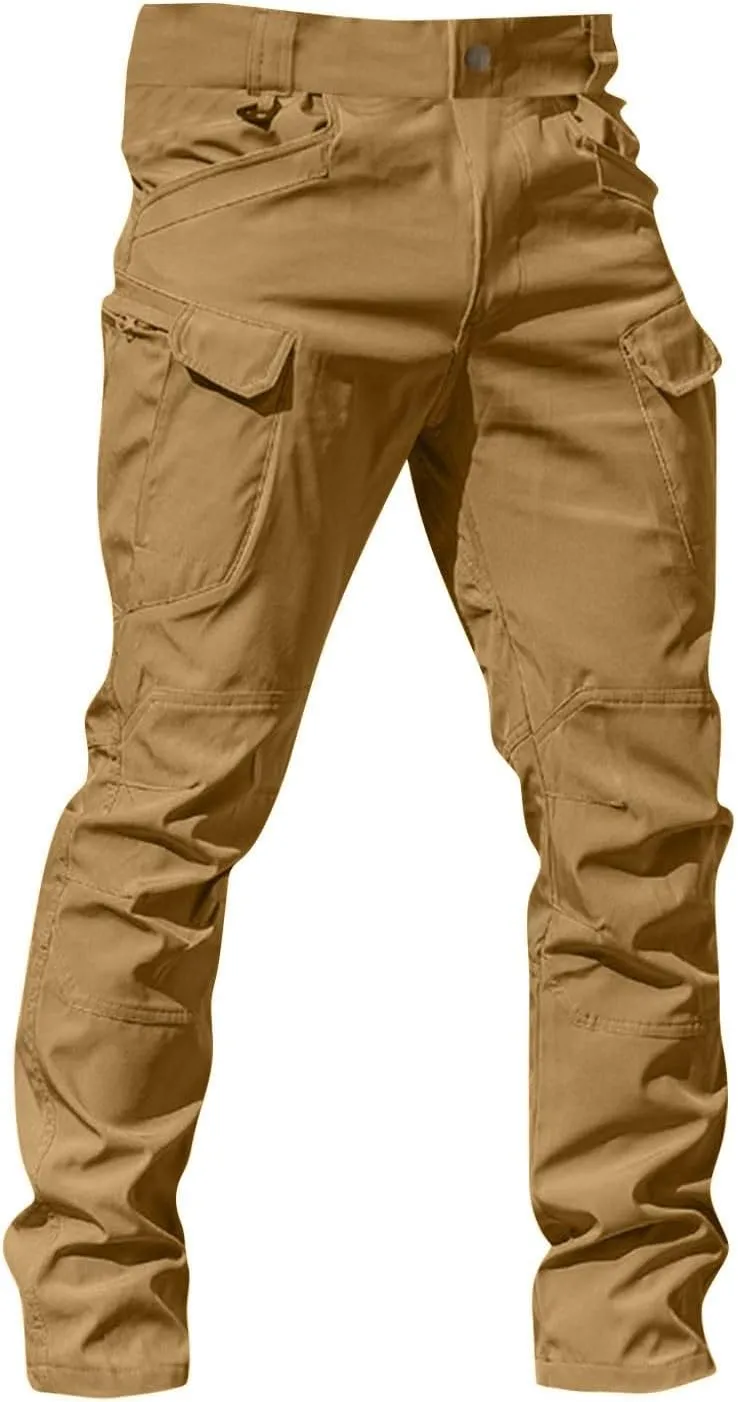 Mens Cargo Pants Baggy Outdoor Waterproof Hiking Work Pants Stretch Lightweight Classic Tactical Pants Multi Pockets