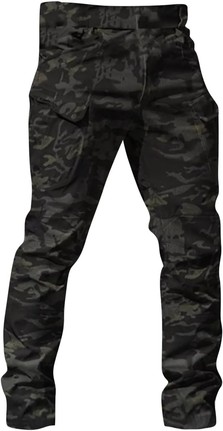 Mens Cargo Pants Baggy Outdoor Waterproof Hiking Work Pants Stretch Lightweight Classic Tactical Pants Multi Pockets